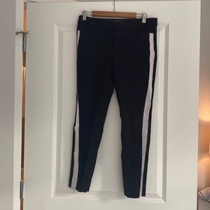 Black work pants with white stripe on the side